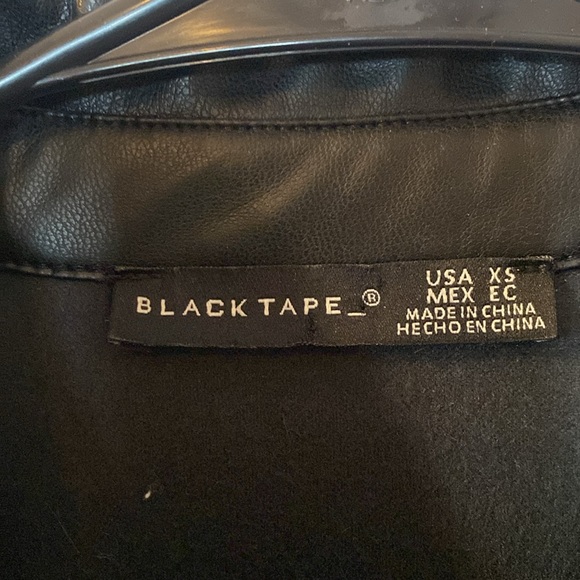 Black Tape snap button down faux leather dress size XS - Picture 3 of 7